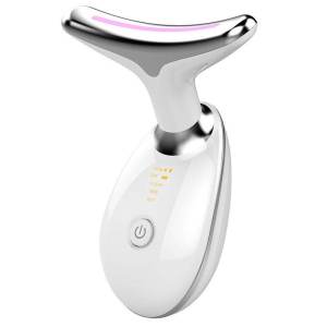 Neck Massager LED Photon Therapy Face Skin Care Anti Wrinkle Lifting Tighten EMS Multifunction Ultrasonic Massage Beauty Tool