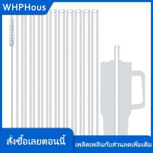 WHPHous ชุดแก้วพลาสติกใสพร้อมหลอดสำหรับเปลี่ยนขนาด40ออนซ์6แพ็กใช้ซ้ำได้สำหรับการเดินทางแก้วน้ำน้ำแข็ง