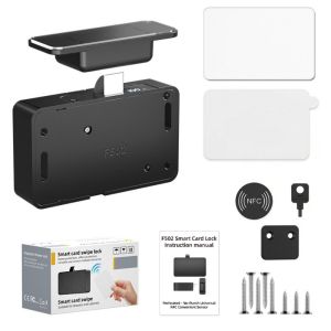 HAPP Invisible Design NFC Sensing Drawer Card Lock Card Swiping Non Perforated Invisible Smart Lock Home Security Double Opening Cabinet Lock Drawers
