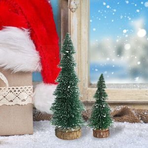 CURRANT Green Mini White Snow  Christmas Tree Plastic Small Christmas Silk Cedar Creative Lifelike Artificial Xmas Pine Tree Home Christmas Decor