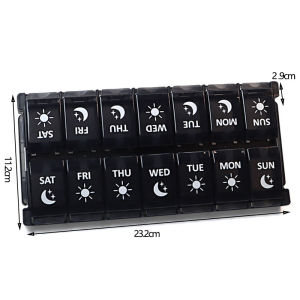 14-compartment double-row press-on pill box 7-day moisture-proof and dust-proof portable storage box