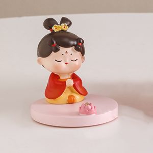 KNQ12 Resin Ancient Style Phone Stand Ancient Clothing Girl Aesthetic Chinese Style Mobile Phone Holder Mobile Phone Tablet Mount Multi-functional Cartoon Girl Desk Lazy Bracket Smart Phone Display