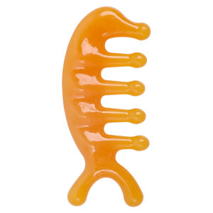 หวีนวดเส้นเมอริเดียนเรซิน2ชิ้นเครื่องนวดหน้าและคอการรักษาด้วยการฝังเข็มหนังศีรษะแบบพกพานวดฟันกว้าง