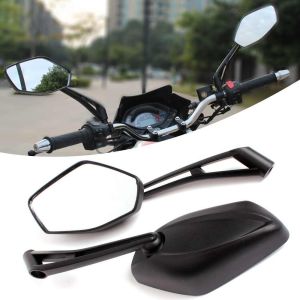 1Pair Motorcycle Accessories Rearview Mirror Motorcycle Aluminium Alloy Plastic Rearview Mirror Rod Plane Mirror View Mirror E-bike Booster Side Mirror