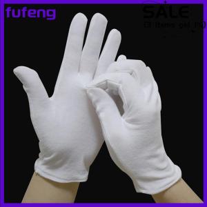 fufeng 1 cặp mới đầy đủ ngón tay người đàn ông phụ nữ Nghi Thức trắng bông găng tay người phục vụ Trình điều khiển đồ trang sức công nhân găng tay hấp thụ mồ hôi găng tay