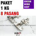 (Paket 1 KG) Huben HT - Engsel Sendok 35MM Standar Conceal Hinges (8 PASANG = 16 PCS). 