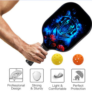 Pickleball Paddles 1 Rackets2 PickleballsFiberglass Face Ultra Perforated Cushion GripGift For Women Men ID 60531-154746317