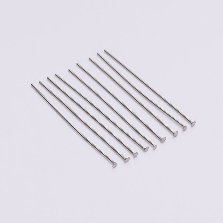 TOAOB 200pcs Silver Flat Head Pins 30mm Head Pins Stainless Steel for Jewelry Making Beading Earring Pendant Bracelet Jewelry DIY Craft Bead Earring Necklace