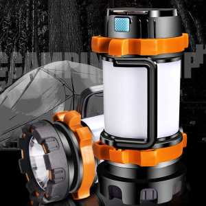 Đèn Pin Cầm Tay Đèn Cắm Trại Cầm Tay Sạc Được Mạnh Mẽ 300MAh 800LM Sạc Dự Phòng Chống Nước Cho Câu Cá Đi Bộ Đường Dài Bên Ngoài-Màu Xanh Lá Cây/Màu Cam