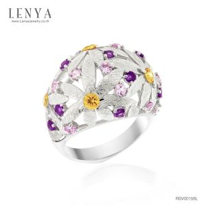 LENYA แหวนพลอยอเมทิสต์ เสริมความสงบใจ มีสติ มั่งคั่ง ขนาด 2 มิล ตัวเรือนเงินแท้925 ชุบทองคำขาว