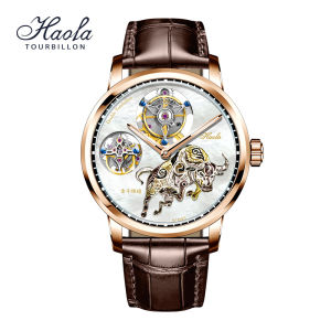 HAOFA 005 White Pearl Dial Taurus Double Tourbillon Watch