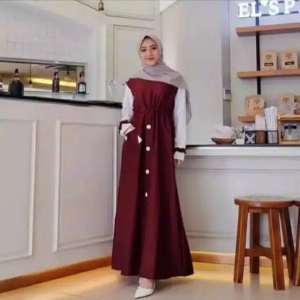 Baju Gamis Diara -Dress Wanita dewasa moscrep premium terbaru/Busui- kekinian banyak size (MLXL)