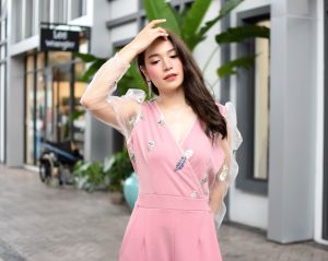 [ส่งไว] JL63 จั้มสูทขายาว ชุดเอื้ยม ชุดออกงาน เสื้อผ้าผู้หญิง แฟชั่น