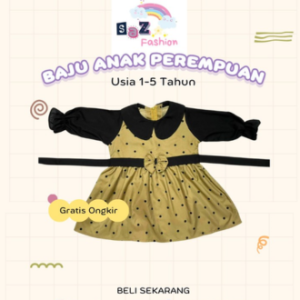 SAZFASHION DRESS ANAK PEREMPUAN PITA USIA 1 - 5 TAHUN
