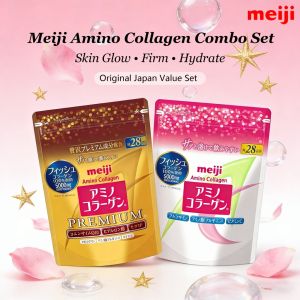 🔥 Meiji Amino Collagen Powder & Premium Combo Set | Japan Beauty Supplement | Skin & Hair Support | 28-Day Supply
