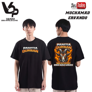 Baju Kaos Panitia Qurban Idul adha Lengan Pendek Hitam Cotton Combed 30s 1