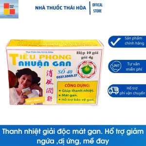 Tiêu phong nhuận gan số 40 Ngọc Liên - Thanh nhiệt giải độc - Hổ trợ ngứa dị ứng mề đay - Hộp 10 gói