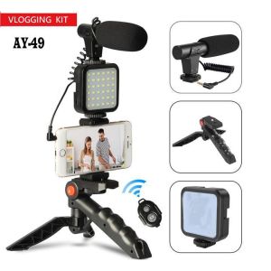 Photography Kit Vlogging Bluetooth Selfie Ring Light LED Lamp Tripod Stand with mic Youtuber FB Live Mobile Phone Camera Shooting Live Stream