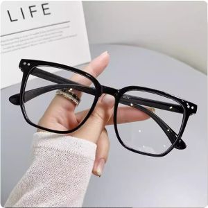 Kaca anti radiasi untuk wanita fashion Korea untuk wanita kacamata kotak retro bentuk