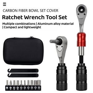 Road Bike Ratchet Wrench Tool Set Tire Repair Tool Magnetic Quick-Release Bidirectional Ratchet Multi-Function Tool Kit Mountain Bike Repair Tool