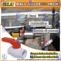 EELIC BAV Ball valve H ada beberapa pilihan type 1/2 inch, 1inch, 3/4inch stop kran Anti Bocor bahan plastik body warna putih. 