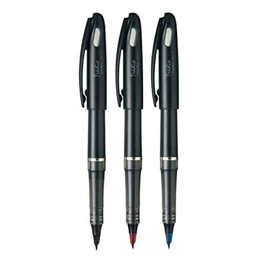 Pentel TRJ94A-A Pennarello Tradio Black & White Edition - Punta In Feltro Flessibile, Ricaricabile Con Cartucce MLJ20, Inchiostro Nero, Design Lucido
