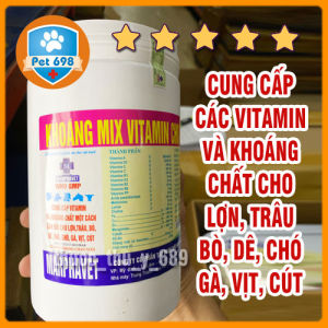 KHOÁNG MIX VITAMIN CHO VẬT NUÔI 1kg cung cấp vitamin và khoáng chất cân đối cho lợn trâu bò dê chó gà vịt cút