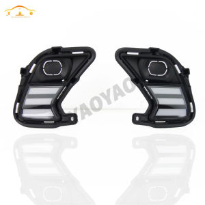 Young0 Car Accessories Daytime Running Light For Toyota Grand Highlande 2024 Fog Light Cover With LED Headlight DRL Daylight 12V1X2Y3