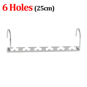6 Hole Stainless Steel Clothes Hanger Metal Cloth Closet Hanging Chain Space Saving Shirt Storage