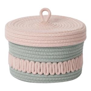 Decorative Dustproof Storage Basket With Woven Lid Natural Cotton Rope Container For Bedroom Shelf Organizing Essential