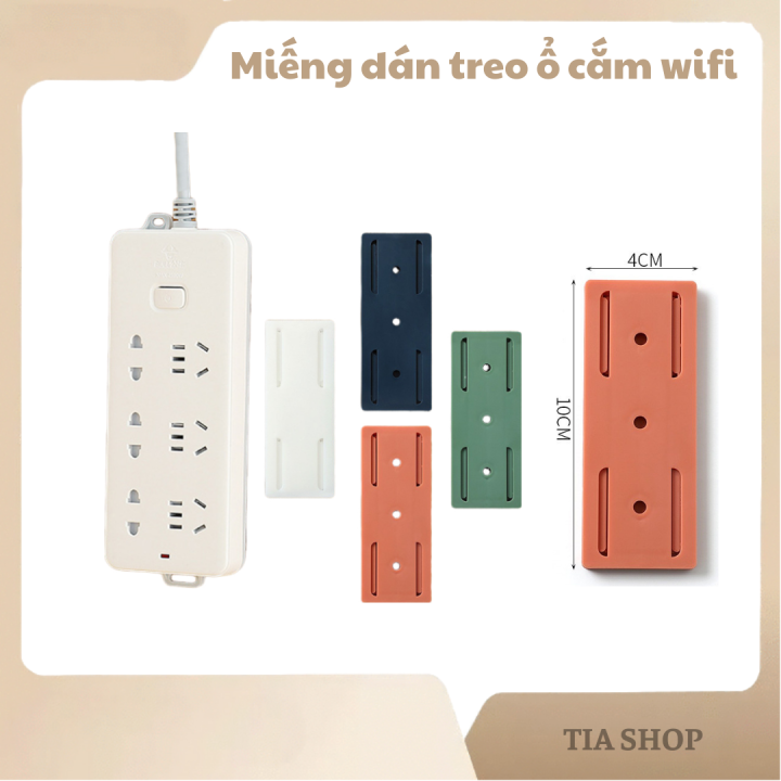 Miếng Dán Tường Treo Ổ Cắm Điện, Modem Wifi/ Giá Đỡ Treo Tường Cố Định ...