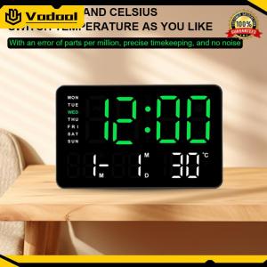 LED Digital Alarm Clock Bedside Alarm Clock Temperature/Date Display for Bedroom