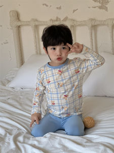 Boys autumn pajamas home set baby home wear set autumn childrens clothing childrens wear 2025 New