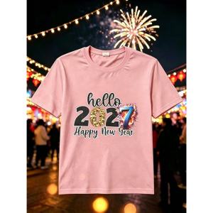 HELLO 2027 HAPPY NEW YEAR SHIRT FOR KIDS AND ADULT HIGH QUALITY COTTON SHIRT
