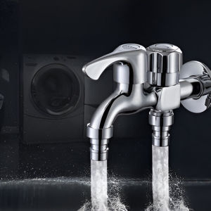 Kran Cabang Chrome [G] Keran Air Shower Mandi Double Mesin Cuci Tembok