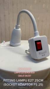 Itami Fitting Lampu E27 Cabang 1 dengan Saklar On Off Socket Adaptor 25cm FS 25