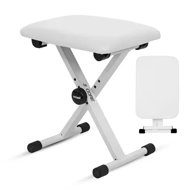 PLAYOU Keyboard Bench 2 Inch Padded Cushioned Piano Stool Height Adjustable Guitar Seat Folding Portable Musician Chair