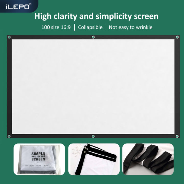 Projection screen simple screen 100inch projection cloth foldable not
