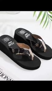 WomenS Trendy Flip-Flops For Students Fashionable Outdoor Wear Wedge-Heeled Thick-Soled EVA Beach Sandals