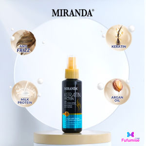 MIRANDA Keratin Protein Smoothing & Anti-Frizzing Hair Shampoo | Hair Conditioner 200ml | Hair Smooting Spray 100ml | Hair Mask (New Formula)