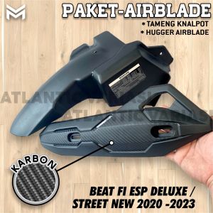 SET HUGGER AIRBLADE + TAMENG KNALPOT / HAGER SPAKBOR KOLONG BEAT NEW SPAKBOR PENDEK HUGGER AIR BLADE ORIGINAL BRAND MOSCOW PLUG AND PLAY BEAT NEW 2020 -2023 / SCOOPY NEW 2021 - 2023 / GENIO