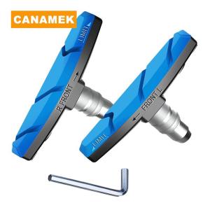 【CANAMEK】 1 Pair Durable Bicycle Silent Brake Pads Riding Brake Mount Pad Shoe Block Rubber Pads Long Lasting Good