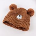 JANGANNSA Beruang Comel Bayi Beanie Bawal Bayi Lelaki Topi Bayi Kanak-kanak Kecil Musim Sejuk Berkait Beanies untuk Kanak-kanak Perempuan. 