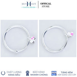 Vòng Bạc Trơn Nguyên Chất S990 Cho Bé Gái Nhiều Kiểu Charm Sơn Màu Hồng Dễ Thương - Vàng Bạc Duy Hiển