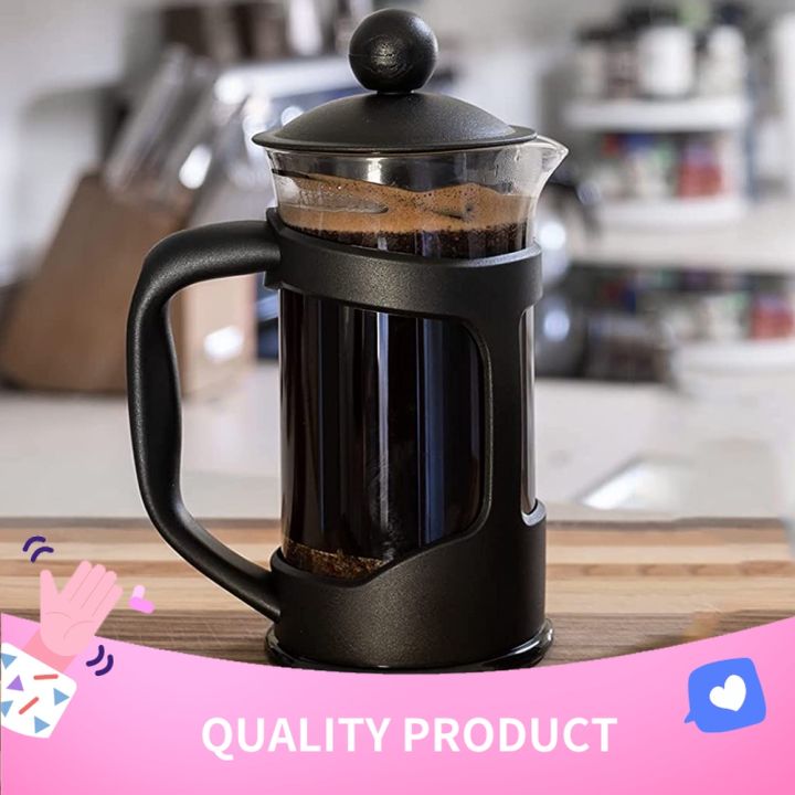 Easyworkz Eclipse French Press Coffee Maker - 800ml, Borosilicate Glass, 4-Level Stainless Steel Filter