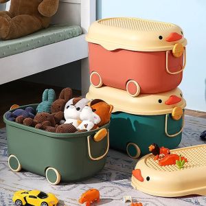 2nd 50% Off Children toy storage box household plastic box baby clothes snack storage box multi-function finishing