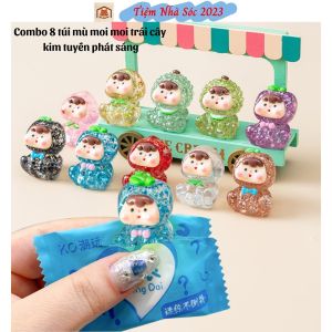 Combo 8 charm túi mù moi moi trái cây kim tuyến có thể phát sáng được trong bóng tối có thể làm quà tặng cho các bé - Tiệm Nhà Sóc