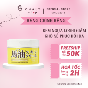 Kem dầu ngựa Loshi Horse Oil phục hồi da khô nứt nẻ sần sùi 220g của Nhật
