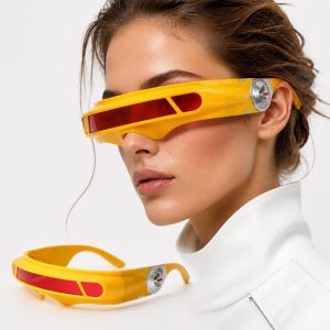 NEXTYOO Multicolor Punk Sunglasses Unique Futuristic Cosplay Sunglasses Fashion UV400 Protection Cyberpunk Sunglasses for Men and Women