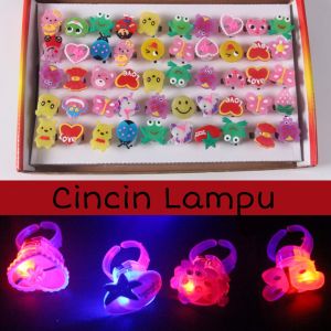 TERMURAH Cincin Kartun Lampu LED / Cincin Karakter Gambar/ Cincin Nyala/ Cincin Mainan Anak / Mainan Anak Murah